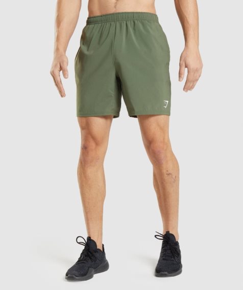 Men's Gymshark Arrival Shorts Olive | NZ 9QMZTP